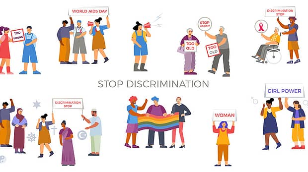 Aids Activism Illustration of Discrimination Crowds Gather to Protest