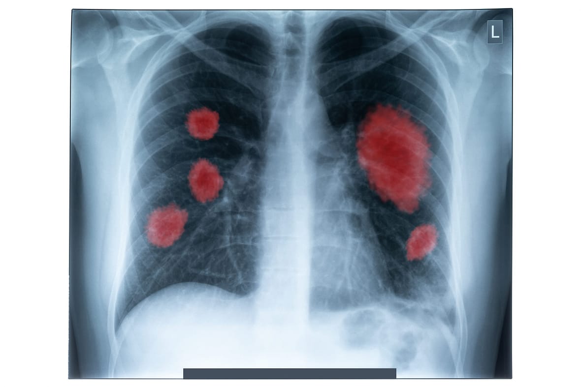 X-Ray image of human chest for a medical diagnostic. Coronavirus-COVID-19. Epidemic virus 2019-nCoV Respiratory Syndrome. Medicine concept.